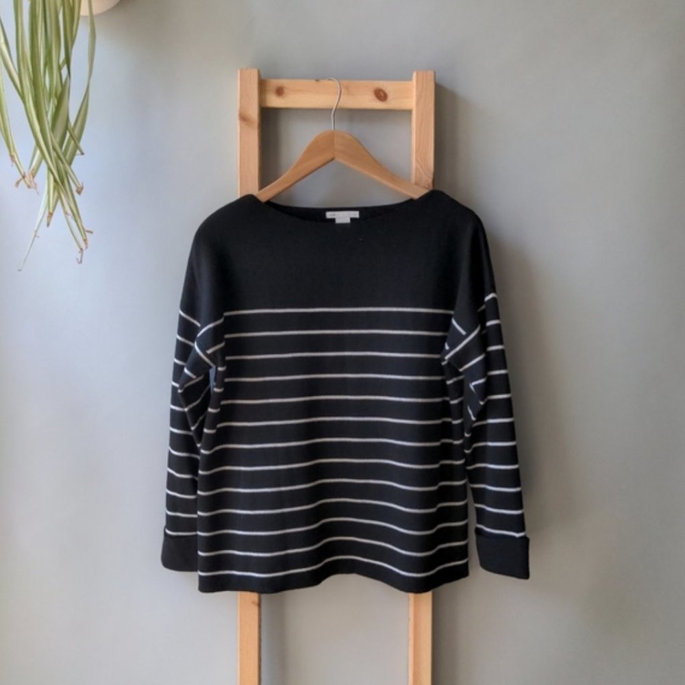 H&M Black and White Striped Sailor Breton Nautical Sweater S